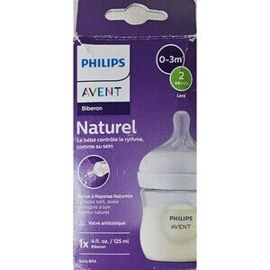 Philips AVENT Natural Anti-Colic Wide Neck Baby Bottle 4 Oz. Slow Flow BPA-Free